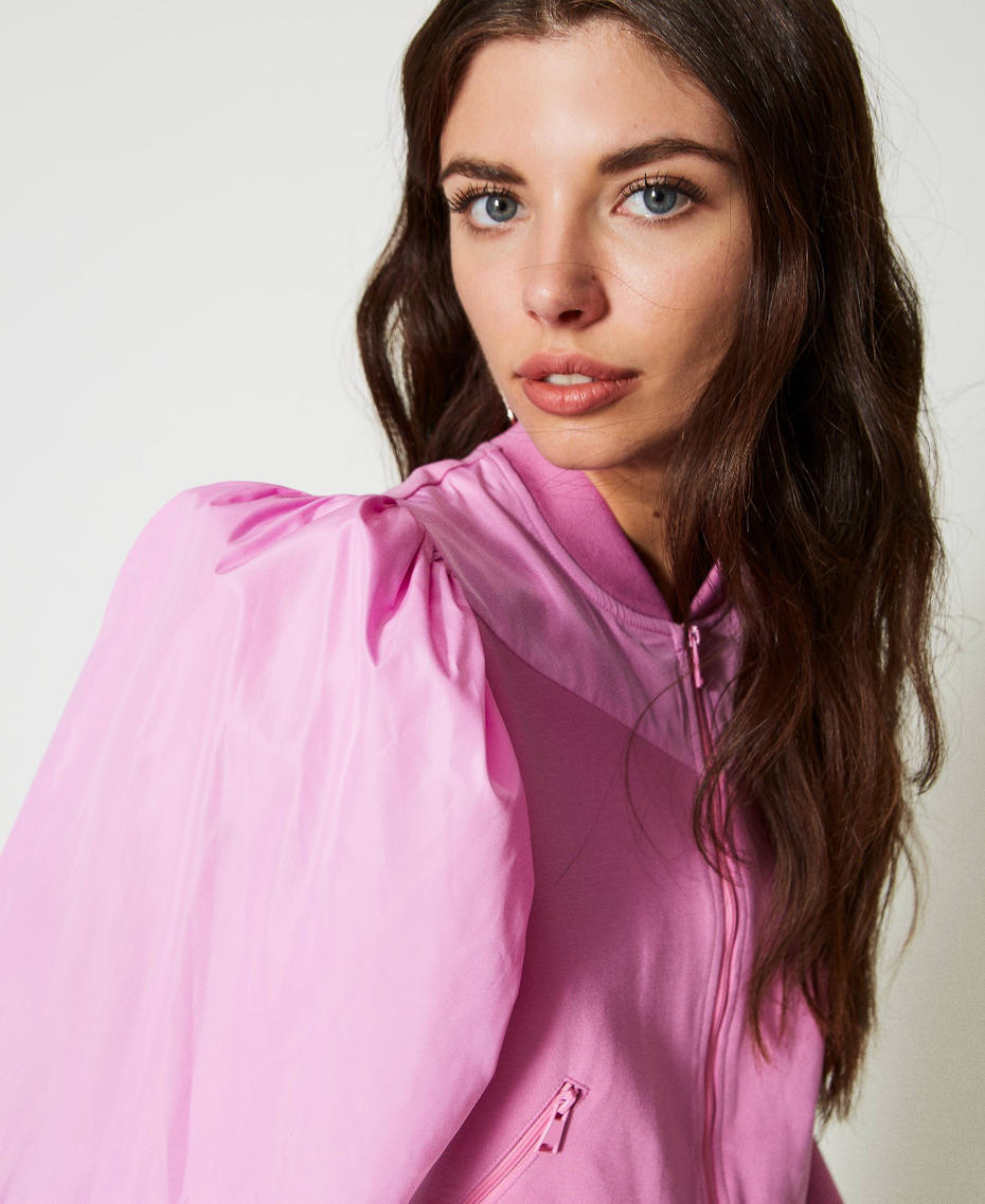 Jacket with taffeta inserts “Opera Mauve” Pink Woman 231AP2222_10325_05