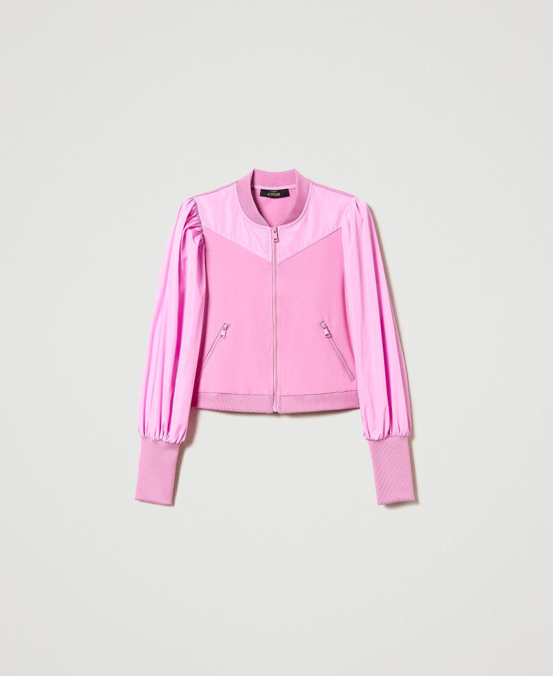 Jacket with taffeta inserts “Opera Mauve” Pink Woman 231AP2222_10325_0S