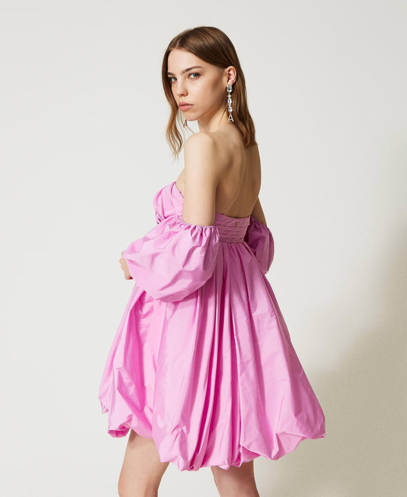 Платье-баллон из атласа-дюшес Розовый "Сиреневая Опера" женщина 231AP2223-03
