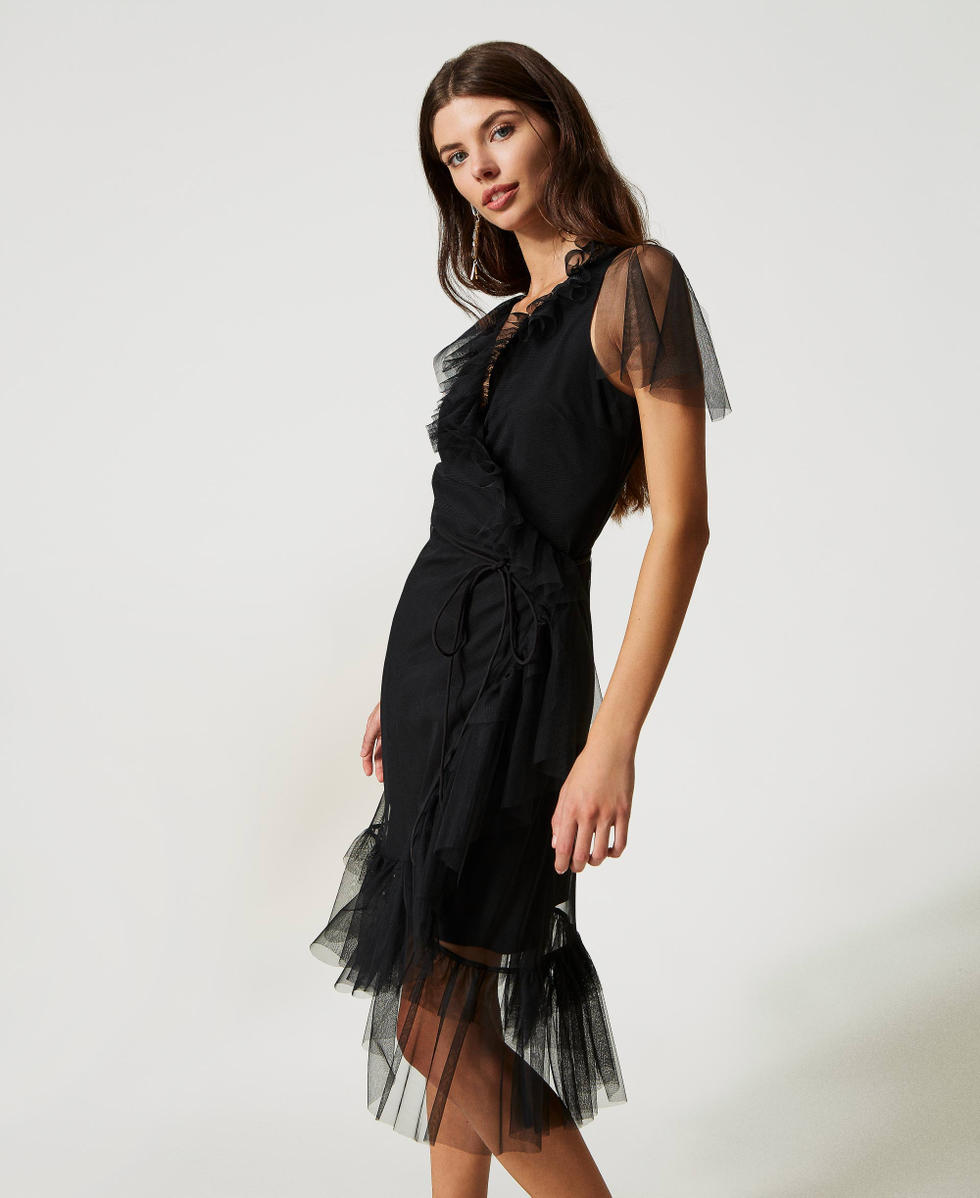 Vestido cruzado volantes hotsell