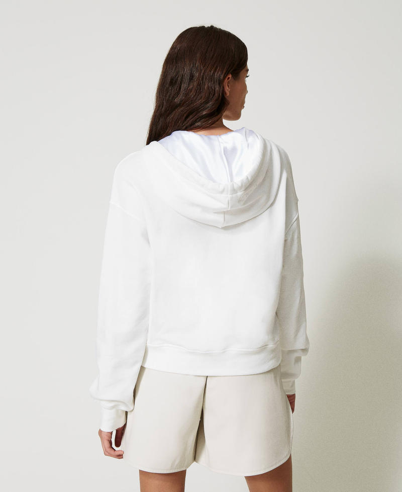 Hoodie with embroidered maxi bow "Papers" White Woman 231AP2300-04