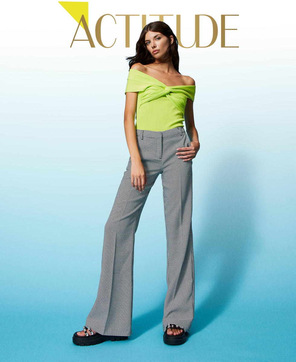 Pantalones pata de gallo mujer shop