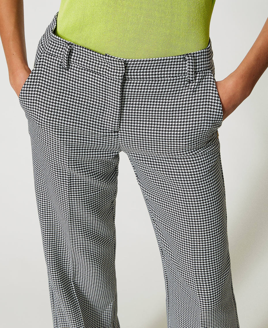 Flared houndstooth trousers Houndstooth White / Black Woman 231AP2340-05