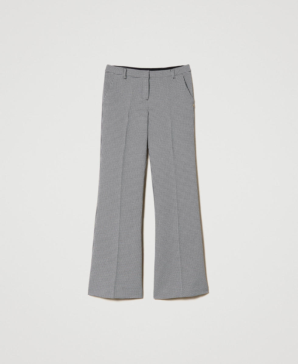 Flarehose mit Hahnentrittmuster
