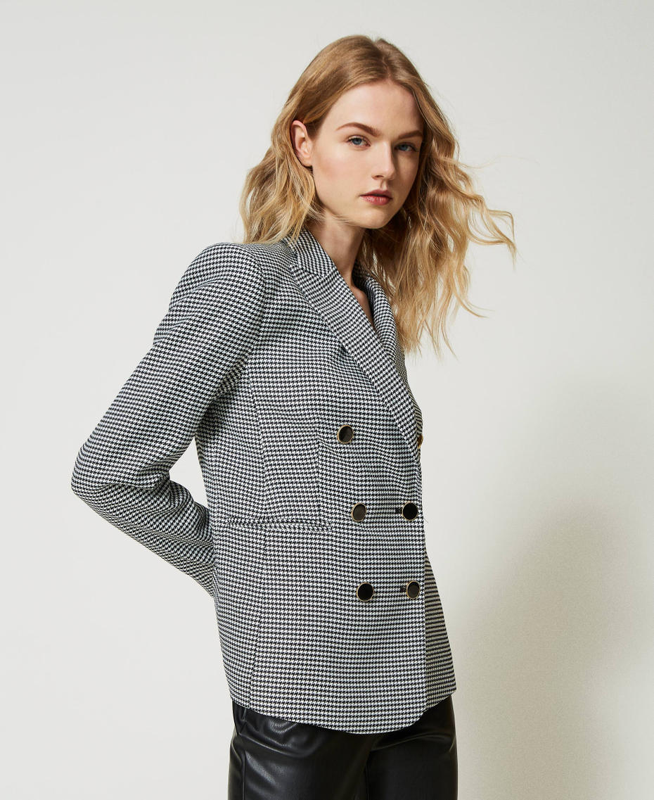 New Look - Cardigan in pied de poule nero