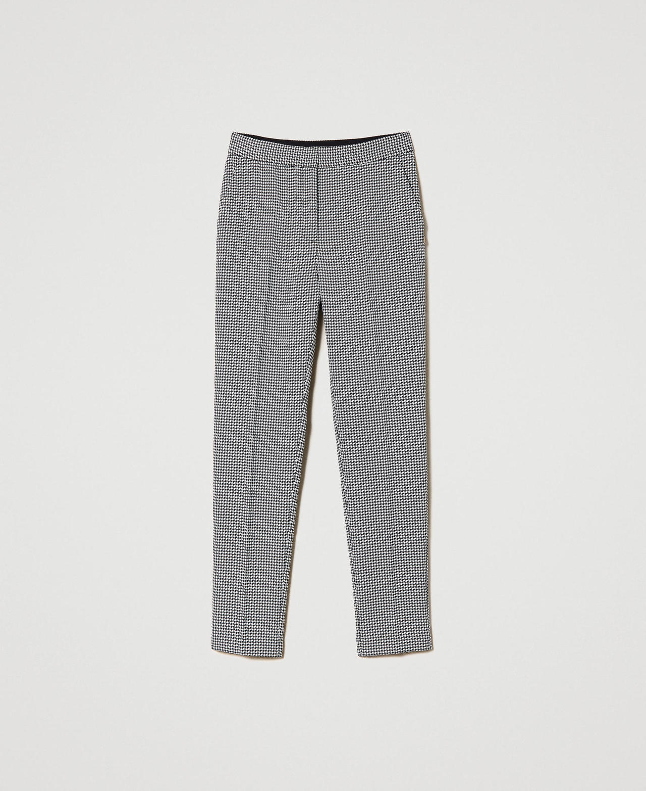 Pantaloni a sigaretta in pied-de-poule