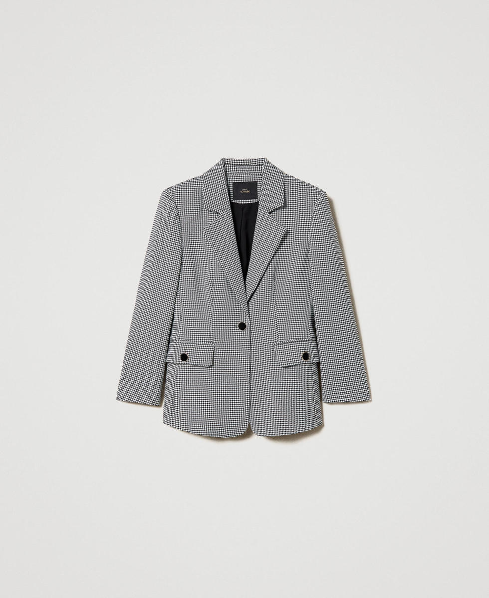 Blazer ajust&eacute; en pied-de-poule