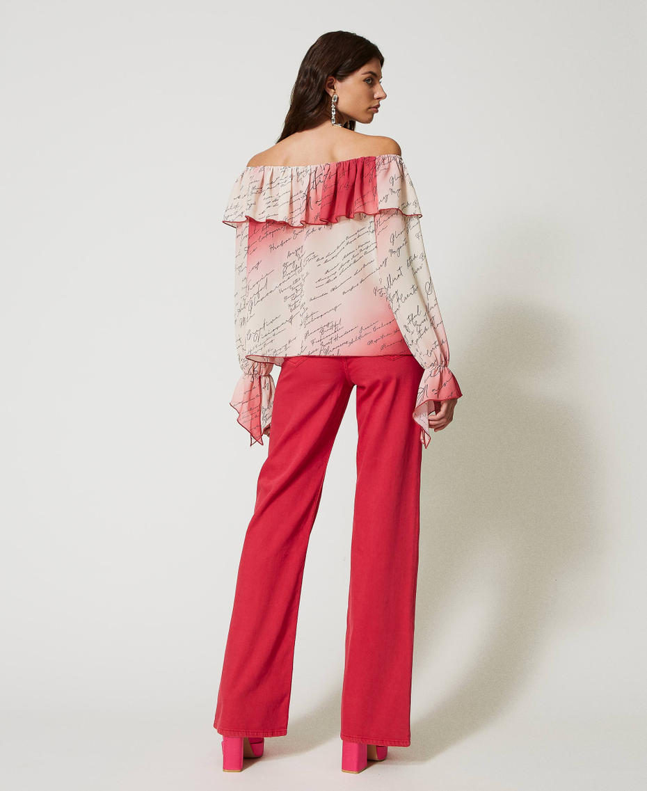 Pantaloni flare in bull Fucsia "Cerise" Donna 231AP2360-04