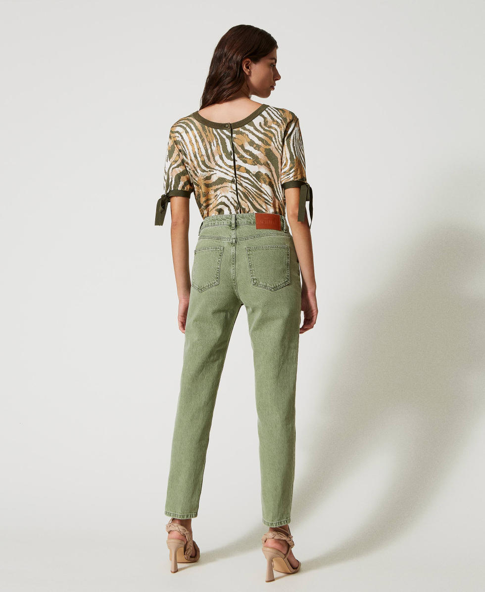 Five pocket regular fit coloured jeans Woman Brown TWINSET Milano