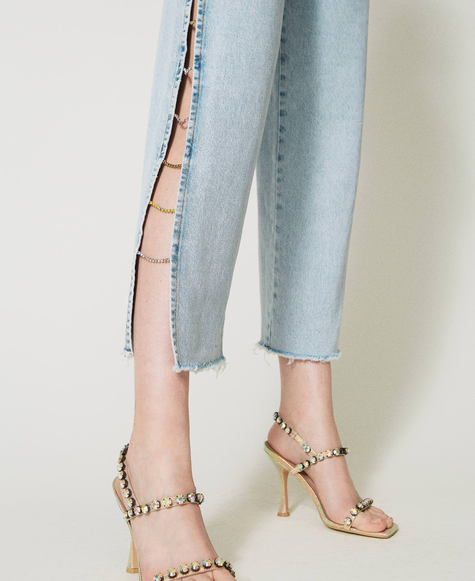 Mum fit jeans with rhinestones