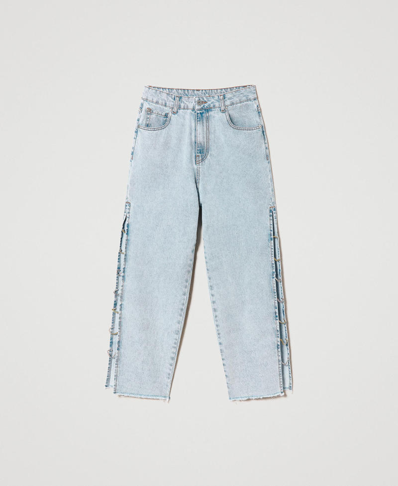 Mum fit jeans with rhinestones