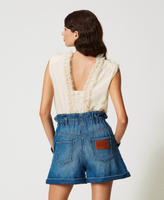 High waist denim shorts