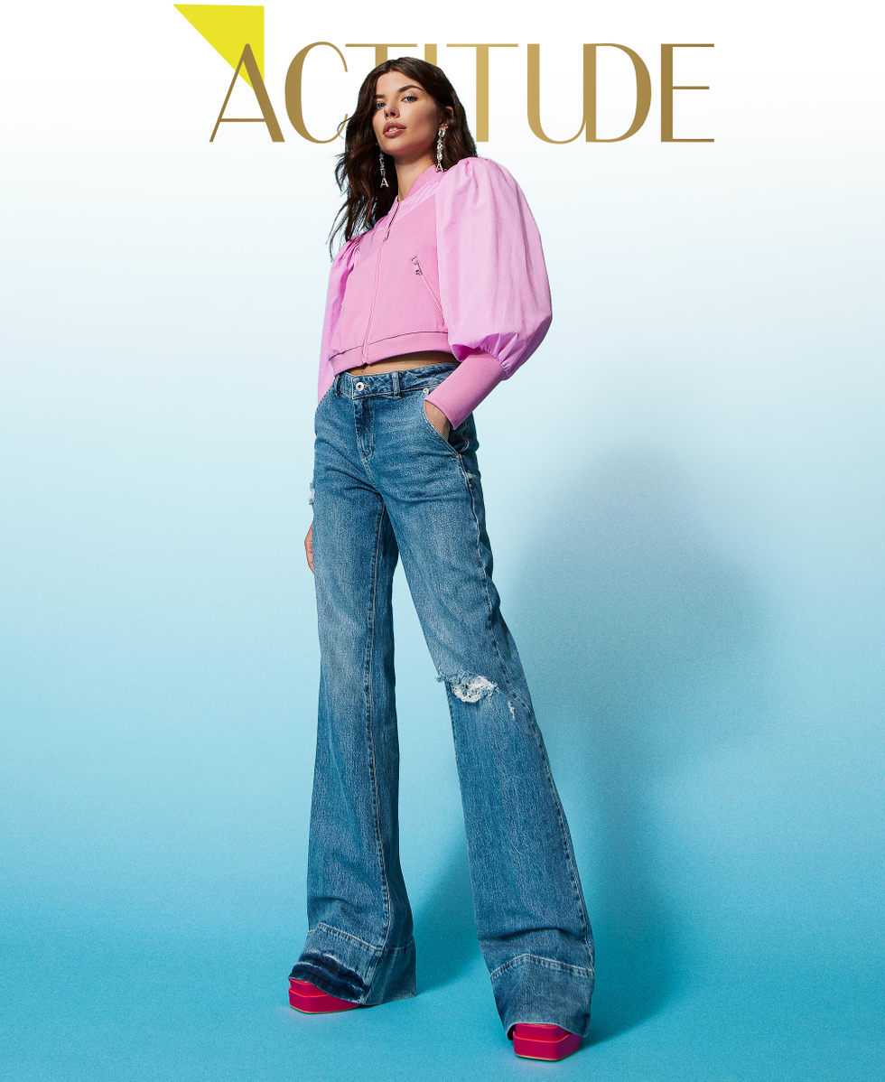 Flared jeans with rips