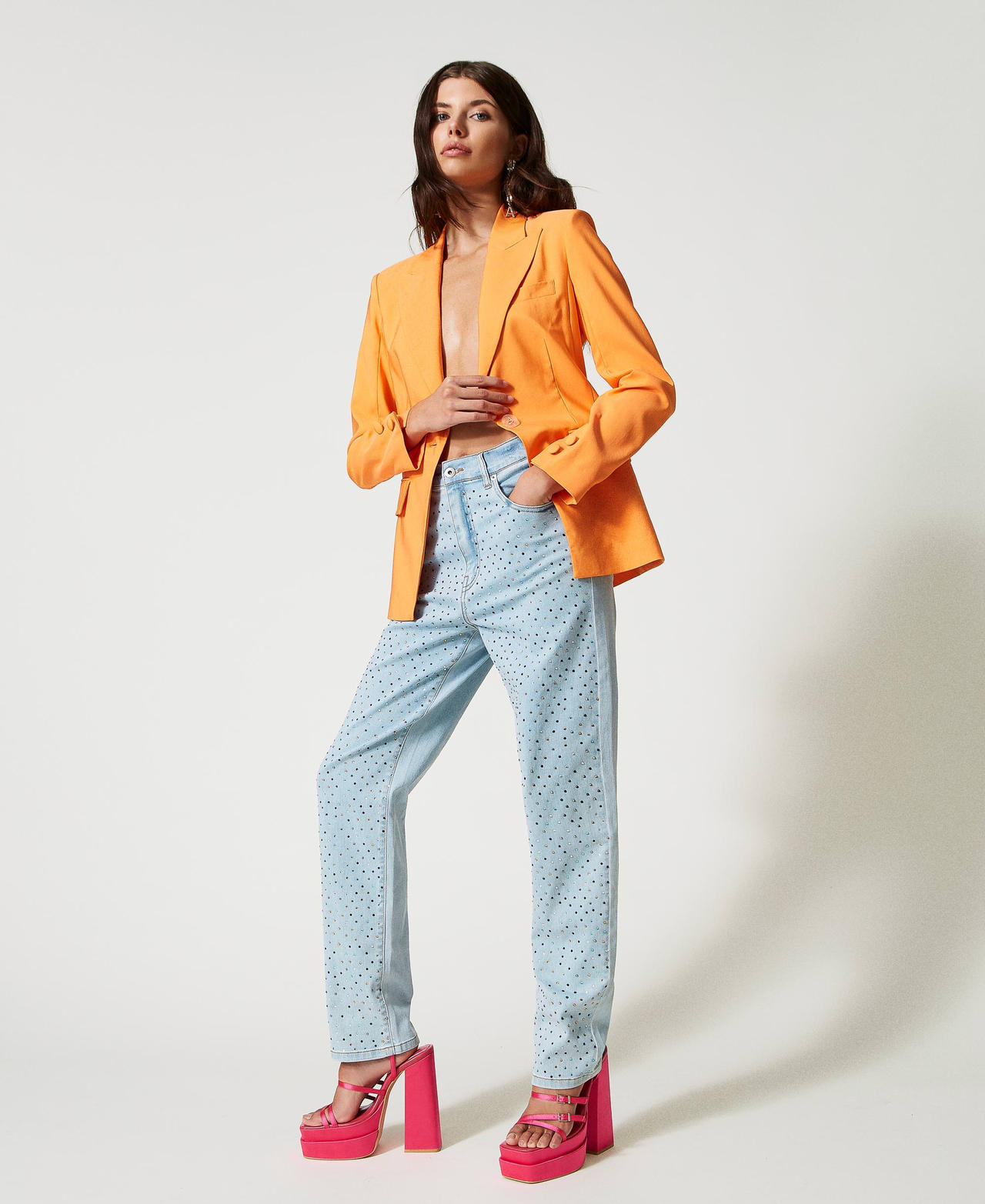 Boyfriendjeans mit Strass