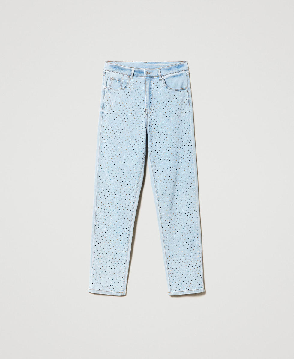 Jean boyfriend avec strass