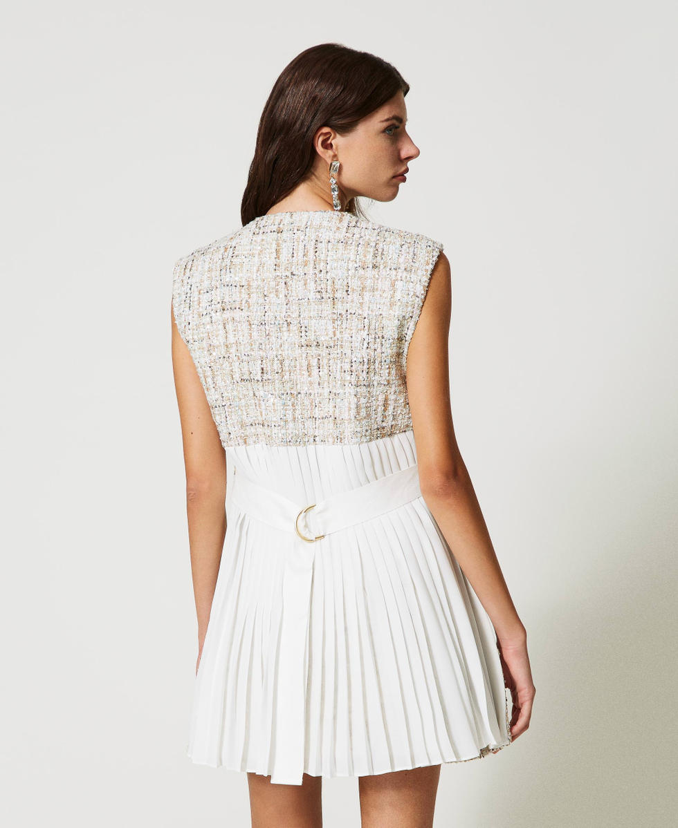 Long boucl&eacute; gilet with sequins