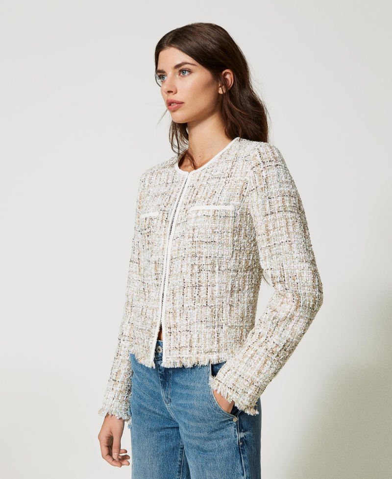 Blouson en tissu bouclé avec sequins
