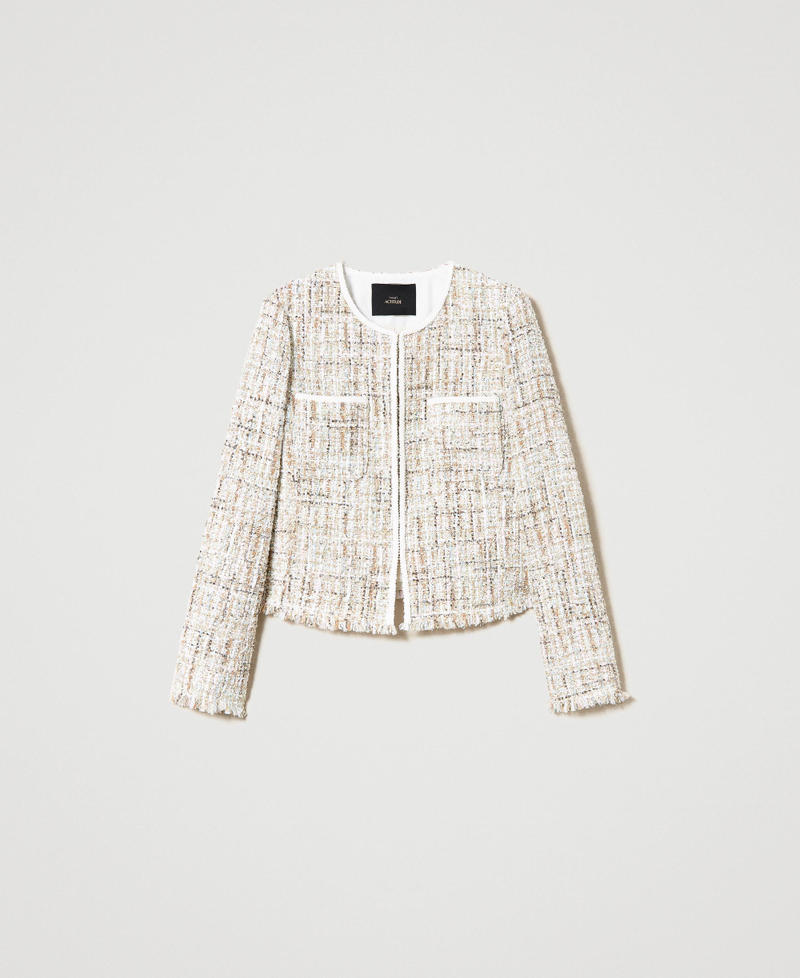 Blouson en tissu bouclé avec sequins