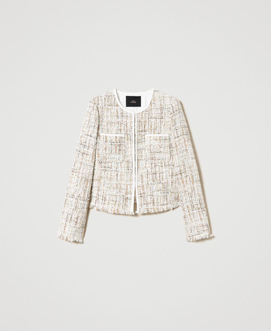 Bouclé-Jacke mit Pailletten