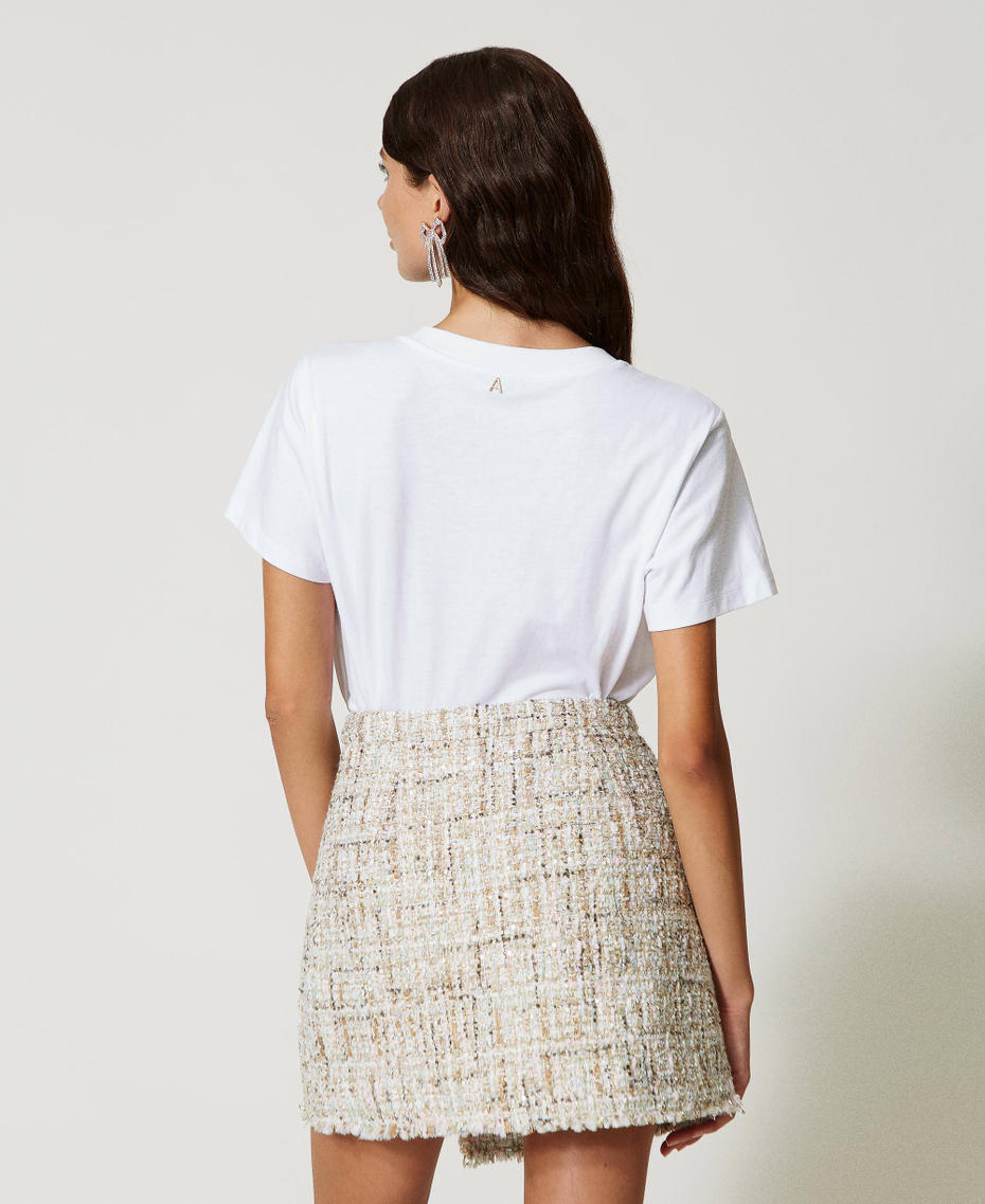 Bouclé miniskirt with sequins