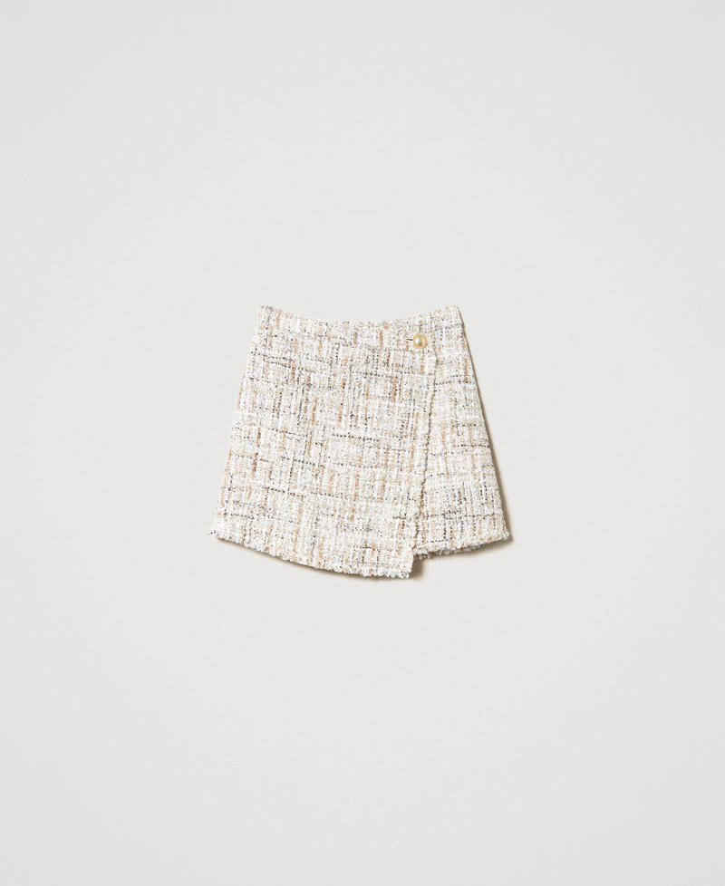 Bouclé miniskirt with sequins