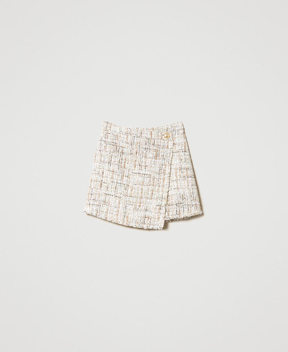 Bouclé miniskirt with sequins