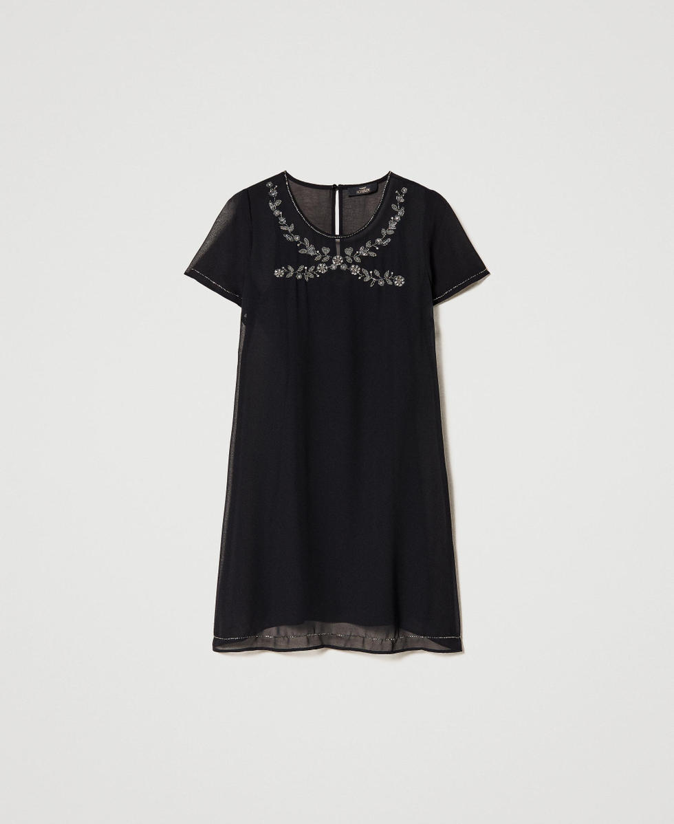 Hand-embroidered georgette dress