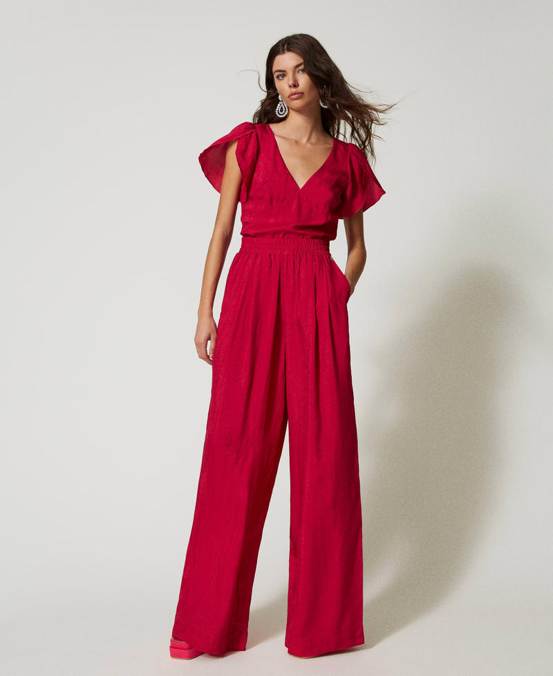 Pantalon palazzo jacquard
