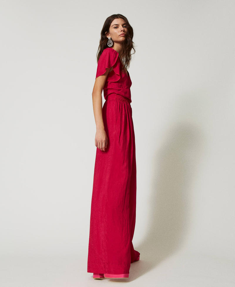 Pantalon palazzo jacquard