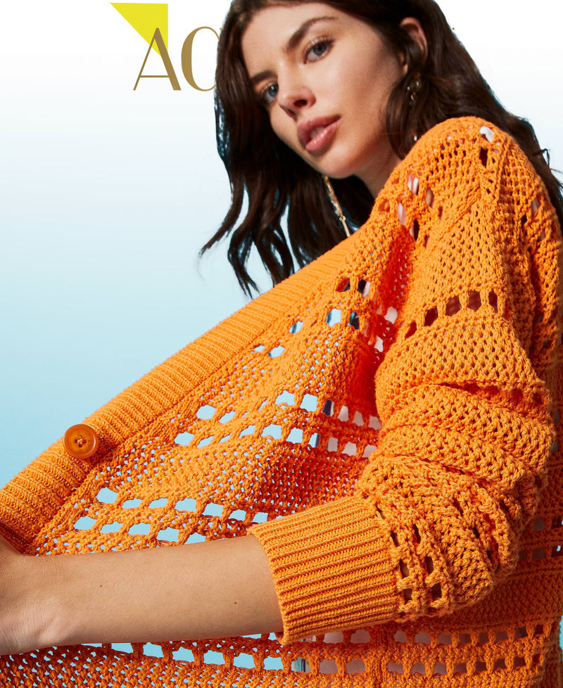 Openwork cardigan "Orange Tiger" Woman 231AP3021_10326_01
