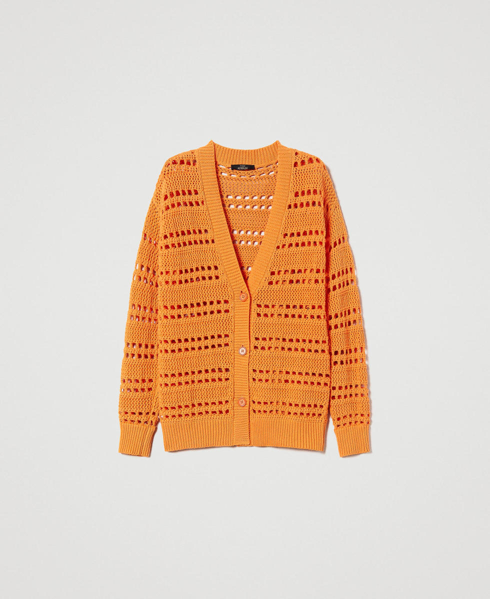 Openwork cardigan "Orange Tiger" Woman 231AP3021_10326_S0