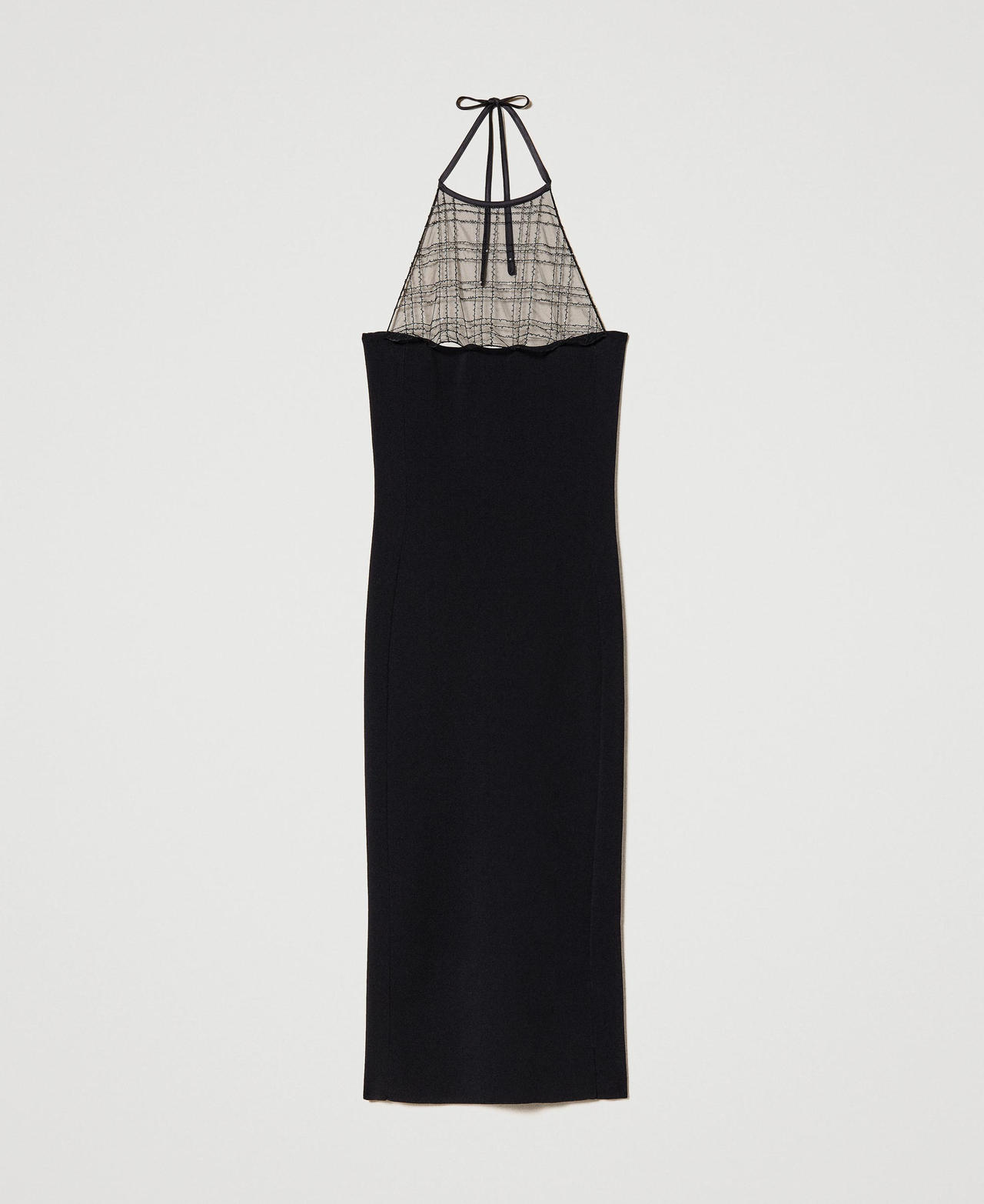 Robe en maille avec insertion en tulle