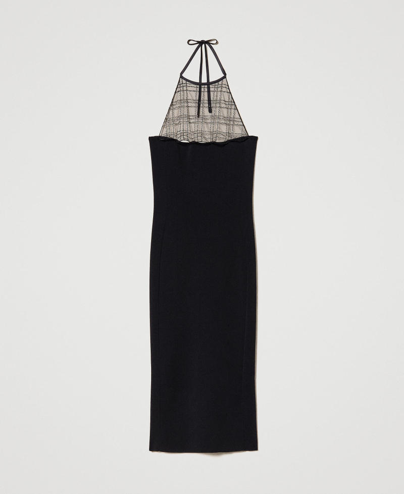 Robe en maille avec insertion en tulle