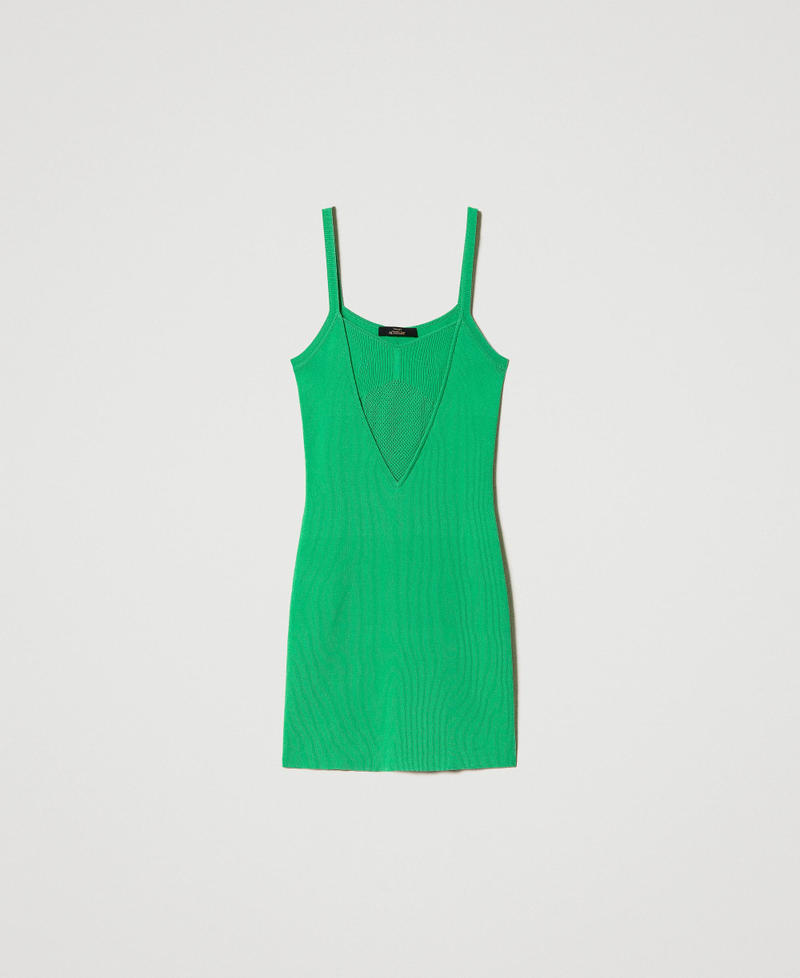 Vestido ceñido de punto con tirantes Verde Isla Mujer 231AP3102-0S