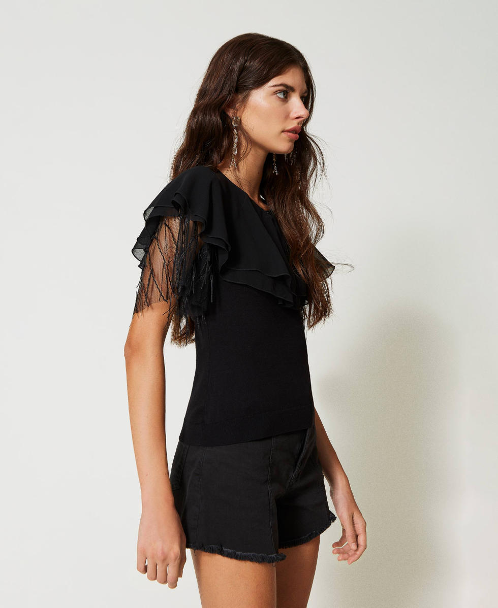 Maglia tulle nera hot sale