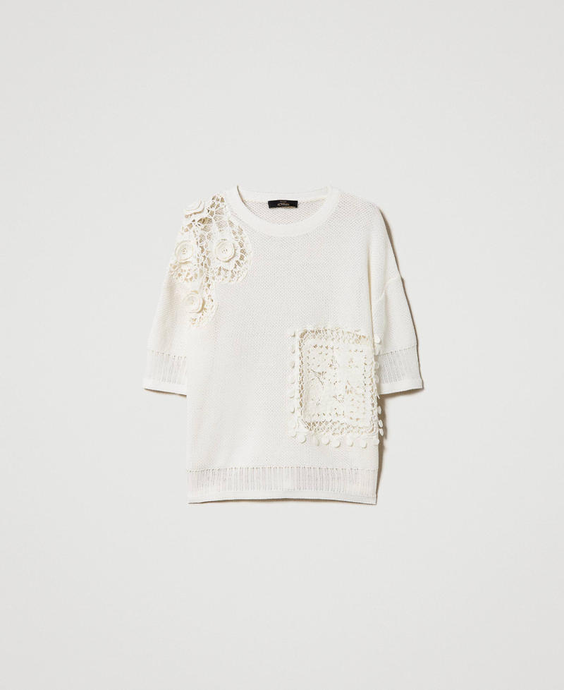 Maxi maglia con intarsi crochet