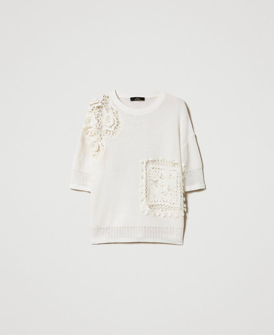 Maxi maglia con intarsi crochet