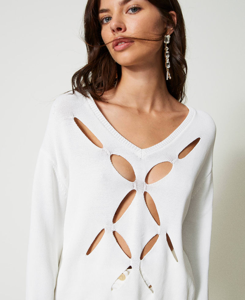 Pull double usage avec incrustation Nacre Femme 231AP3551_00059_05