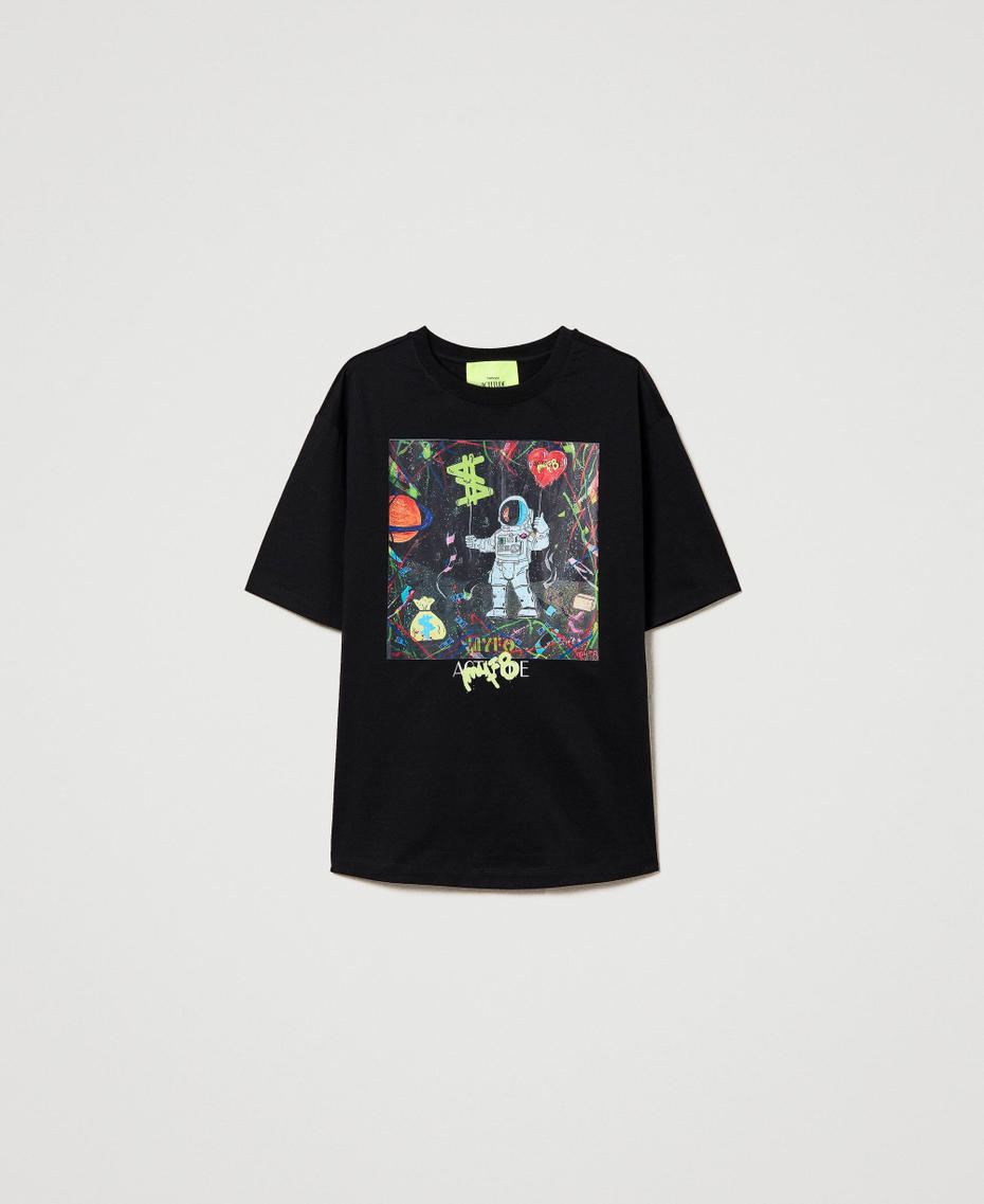 T-shirt MYFO avec imprimé astronaute Noir Femme 231AQ2012-0S