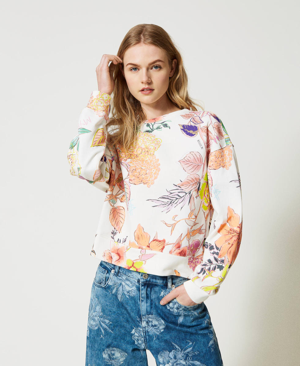 Women's floral print clearance sweatshirt