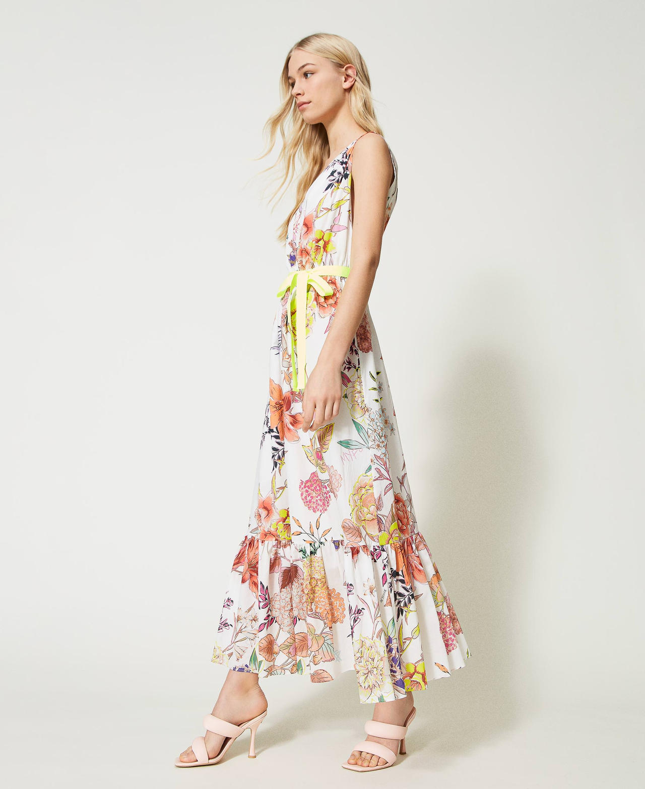 Cloud5ive Abito Lungo Maxi Donna Con Stampa All Over E Effetto Avvolgente - Morbido In Poliestere Ed Elastan, Vestito Casual Per Lavoro E Tempo Libero