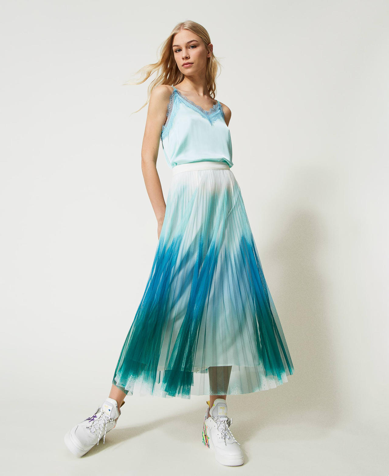 MYFO long skirt with fadeout print