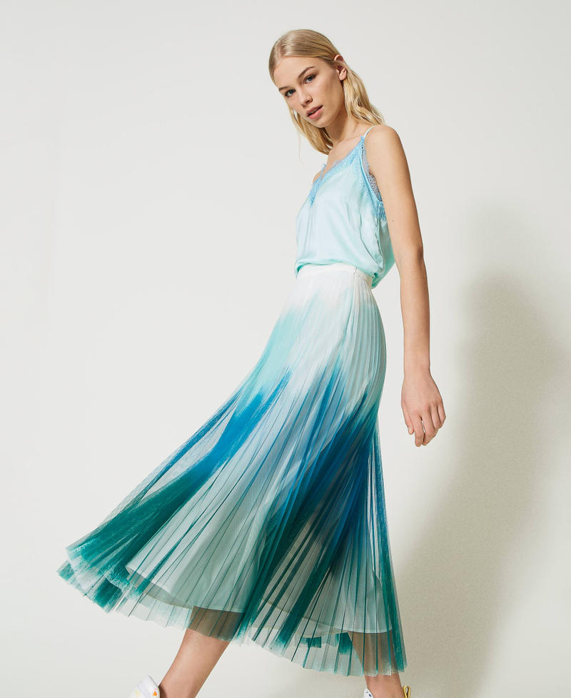 MYFO long skirt with fadeout print