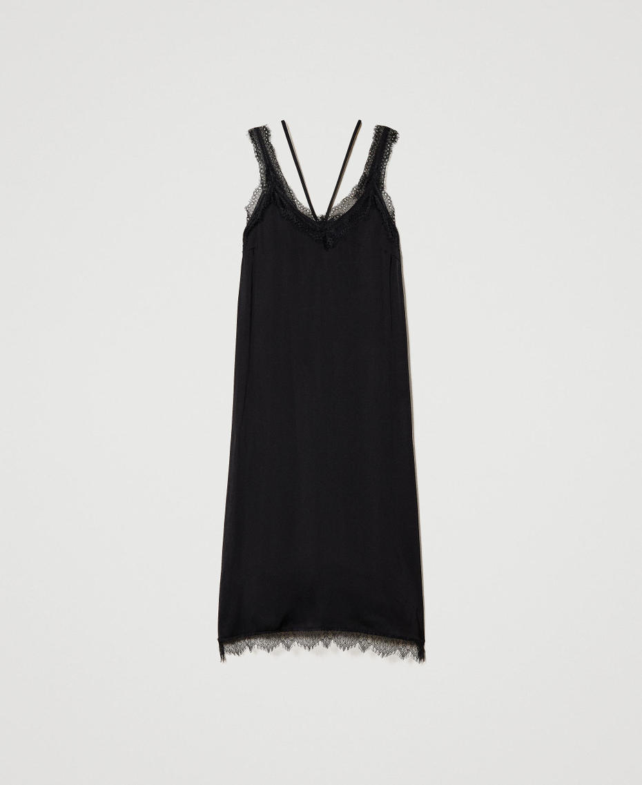 MYFO satin slip dress with lace
