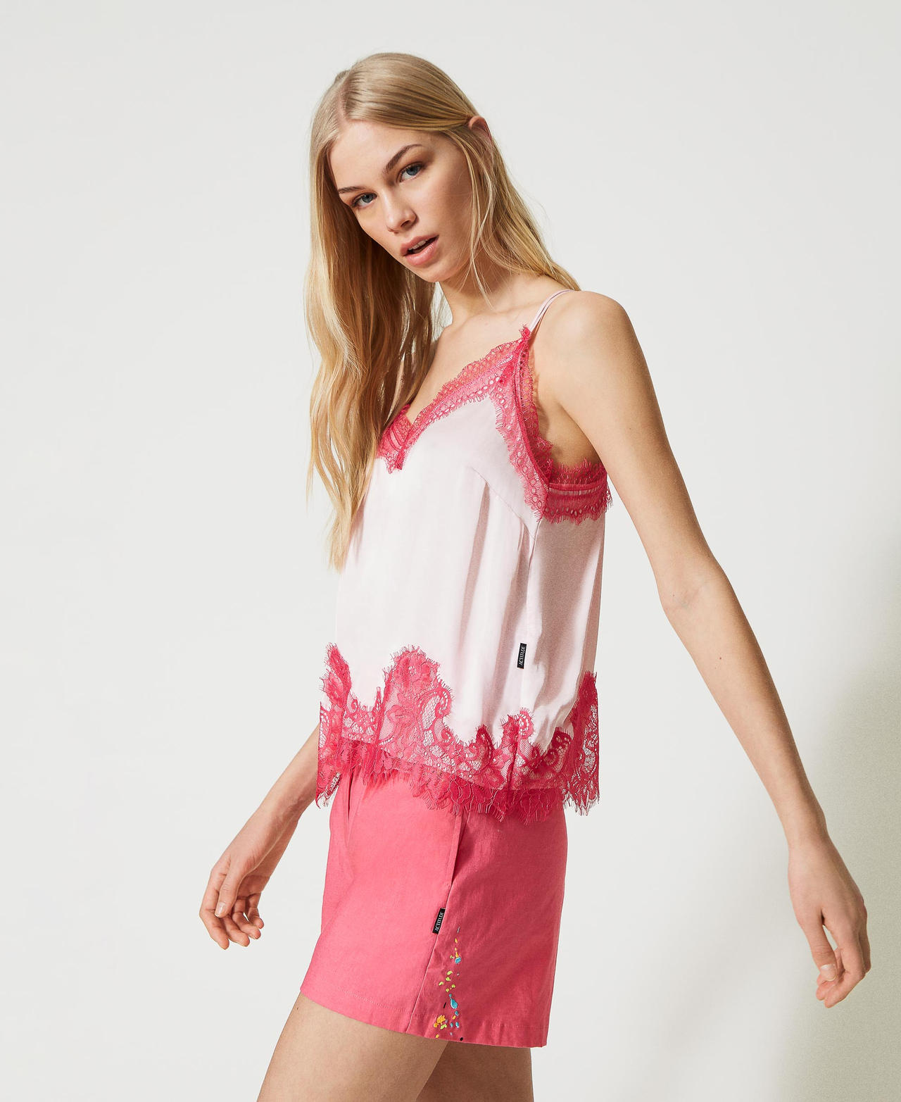 Top MYFO en satin avec dentelle