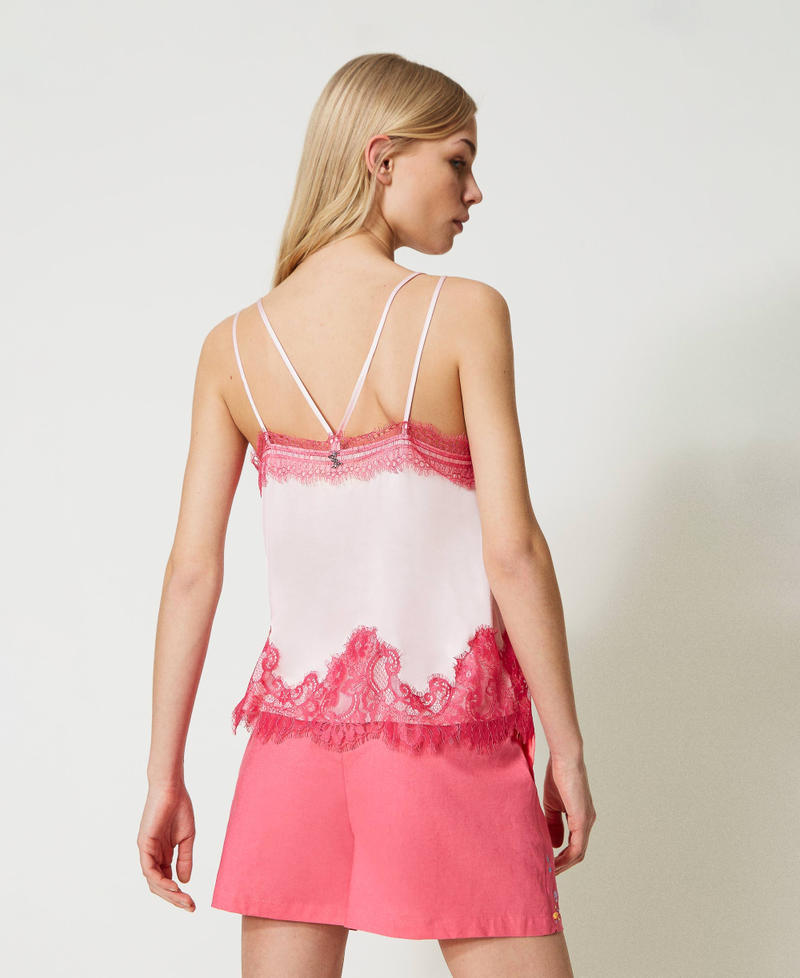 MYFO satin top with lace "Cradle Pink" Woman 231AQ2101-03