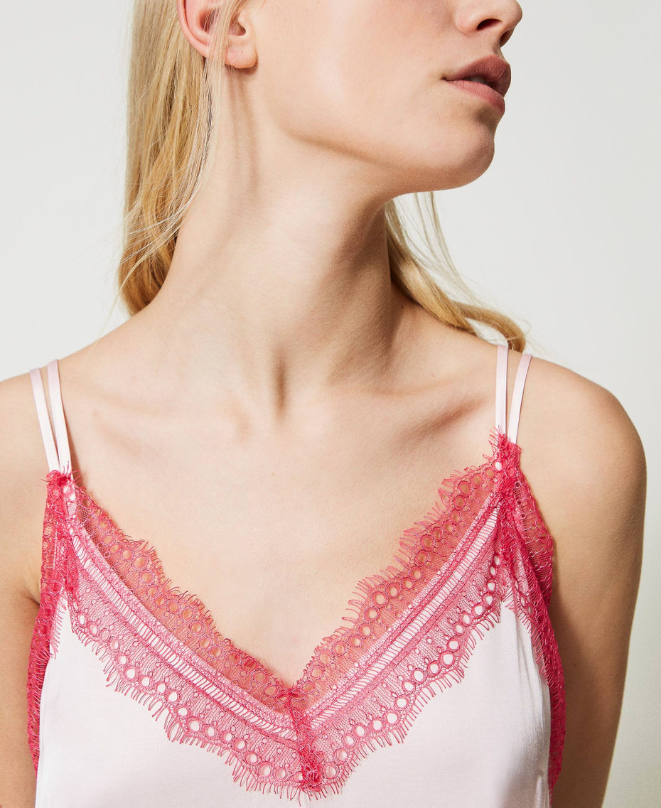 Top MYFO en satin avec dentelle