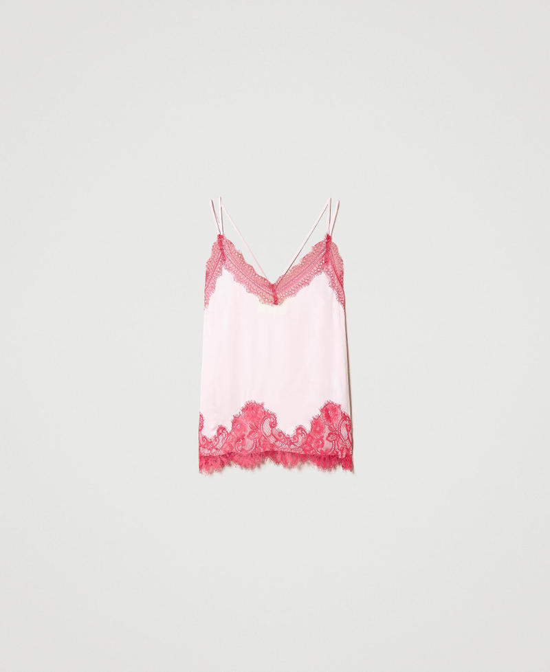 Top MYFO en satin avec dentelle Rose « Cradle Pink » Femme 231AQ2101-0S