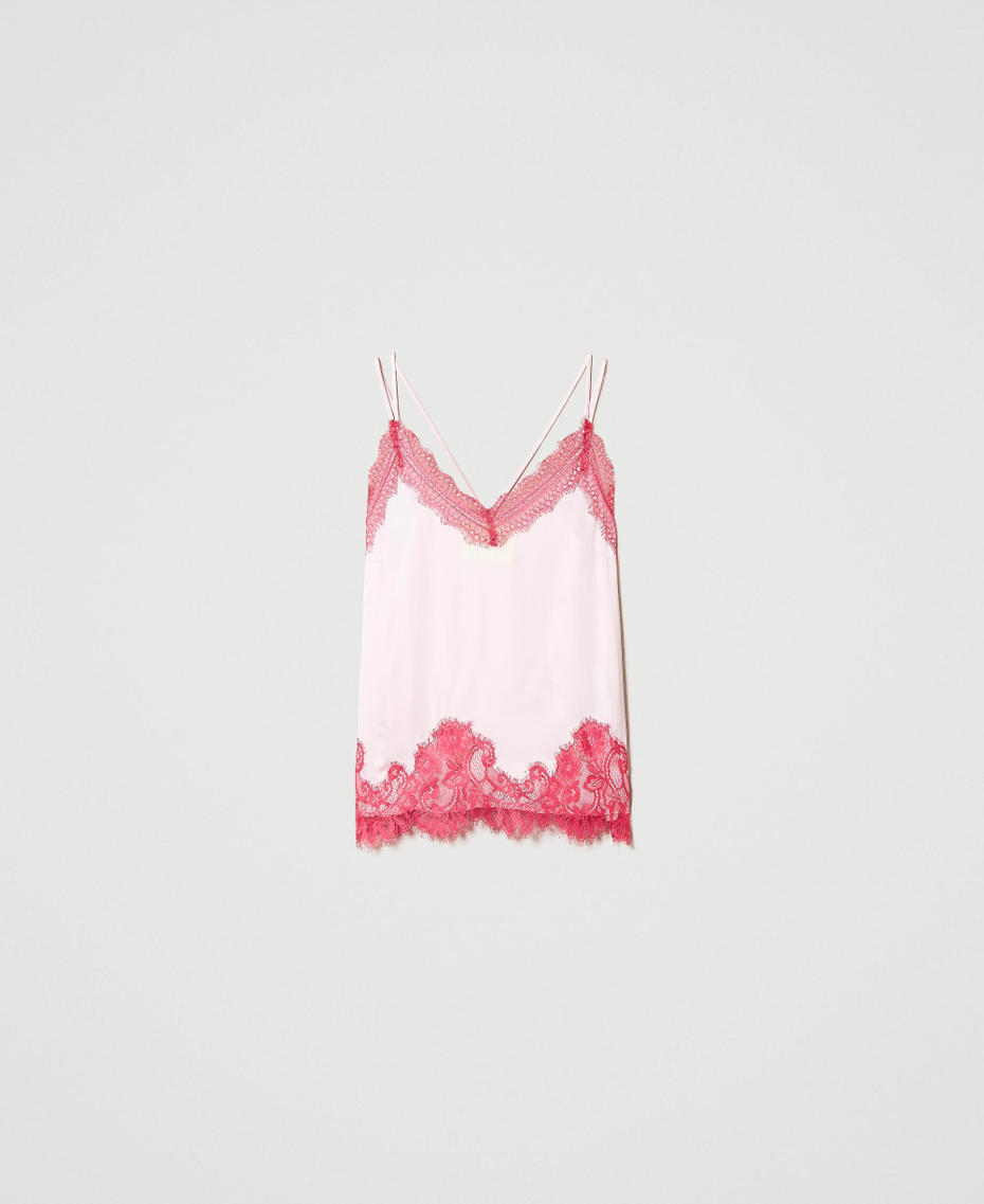 Top MYFO en satin avec dentelle Rose « Cradle Pink » Femme 231AQ2101-0S