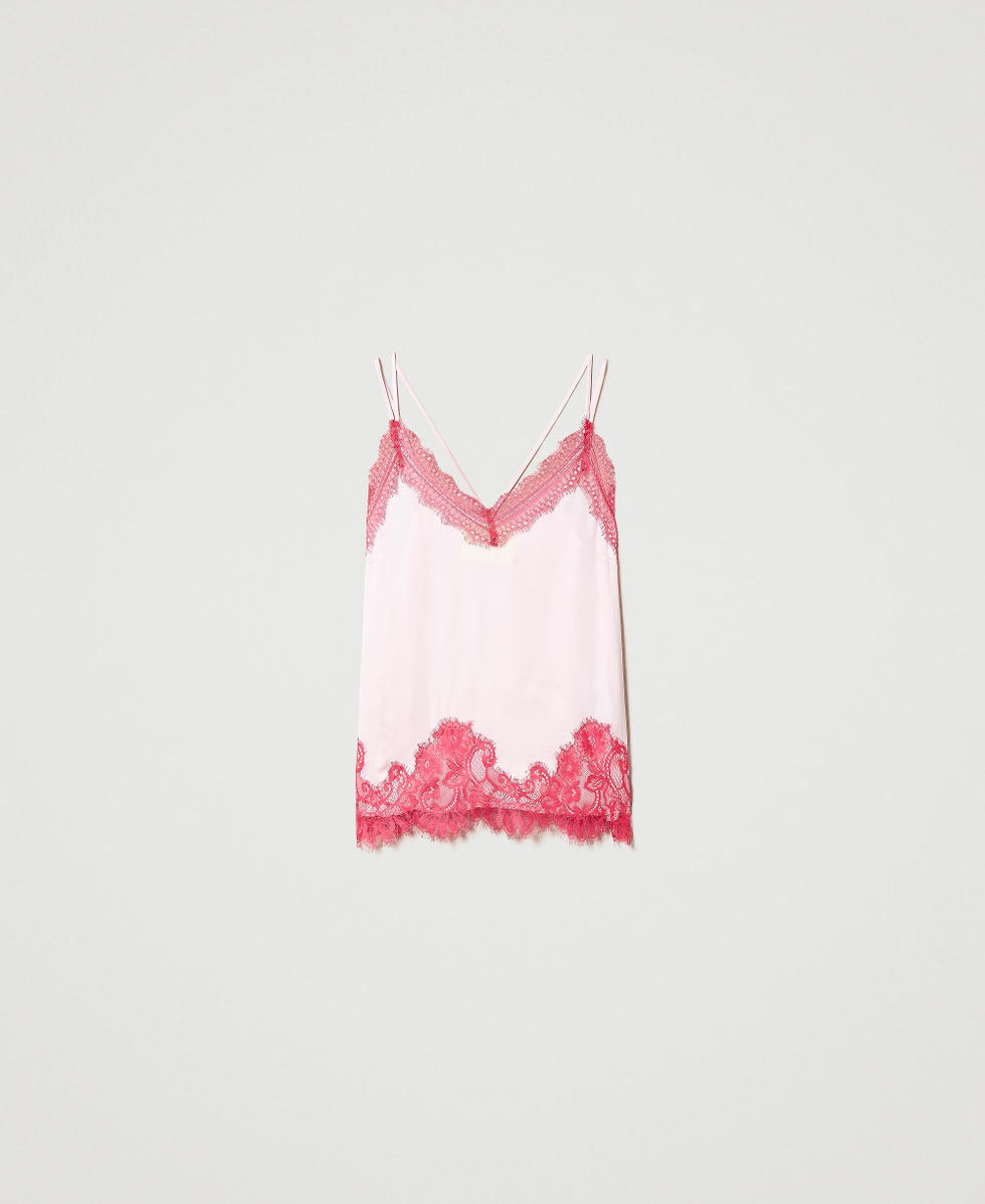 Top MYFO en satin avec dentelle
